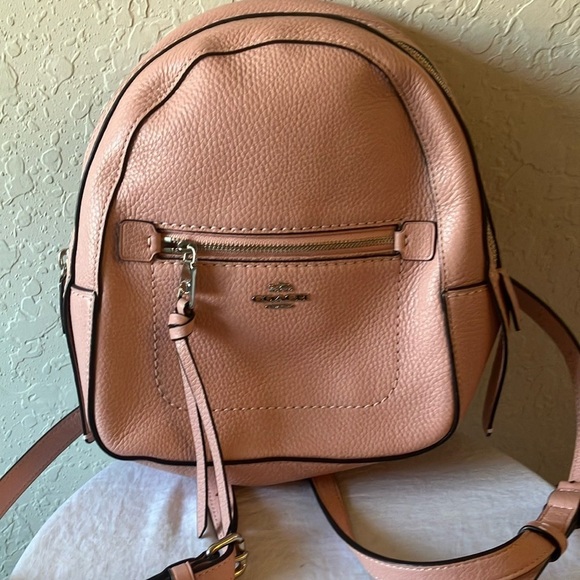 Coach: Pink Andi (F30530) Mini Leather Backpack- Silver Tone main image 6